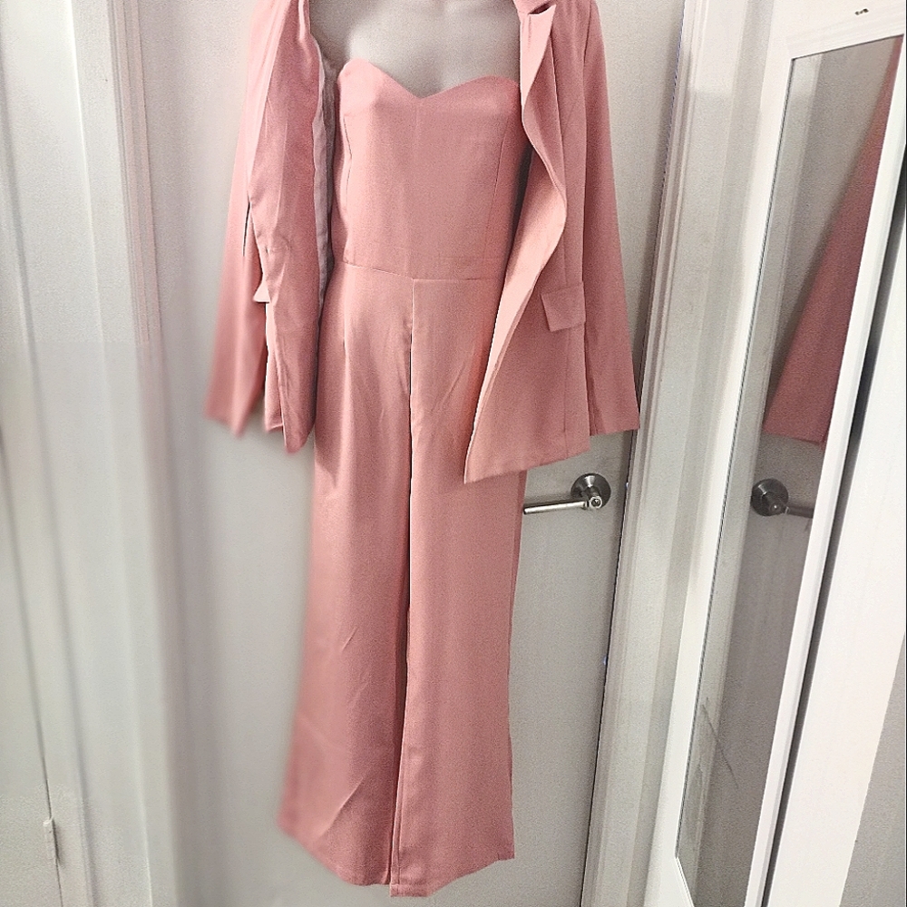 Pretty n Pink Jumpsuit with Blazer.  BNWOT M